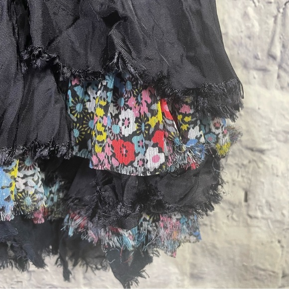 Free People Avery Slip Dress Sheer Floral Distressed Ruffle Hem Petticoat Dress - Picture 9 of 12